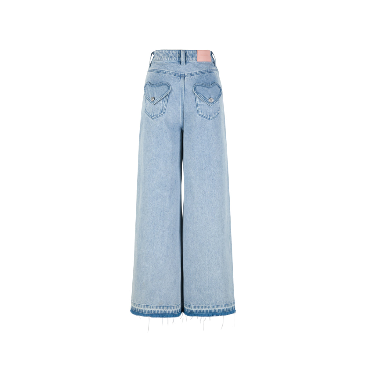 13De Marzo Heart Bear Wide Leg Washed Denim Pants