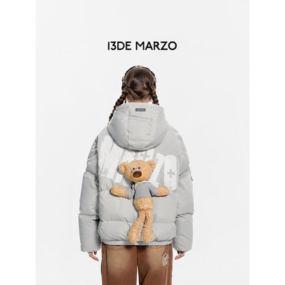 13De Marzo Doozoo Graffiti Logo Down Jacket Grey