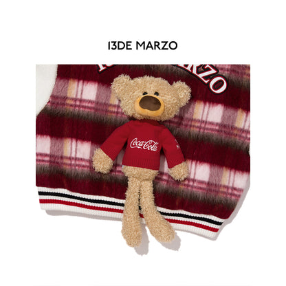 13De Marzo X Coca-Cola Bear Tweed Fleece Jacket