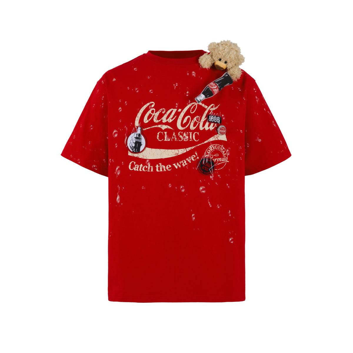 13De Marzo X Coca-Cola Bear Water Drop T-Shirt Red