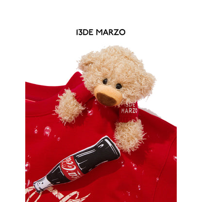 13De Marzo X Coca-Cola Bear Water Drop T-Shirt Red