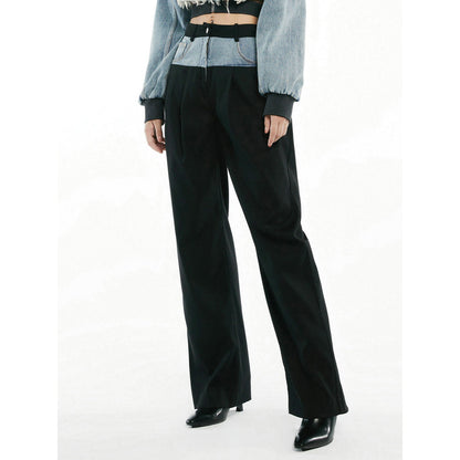 Jac Fleurant Denim Waist Suit Pants Black