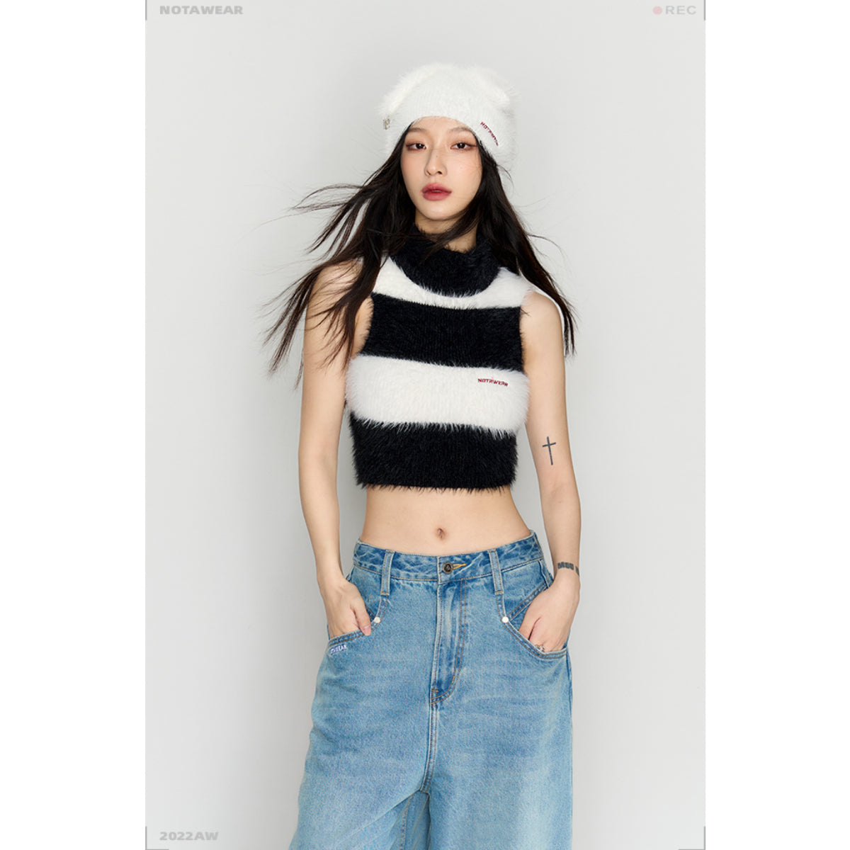 NotAwear Mink Sweater Striped Knitted Vest