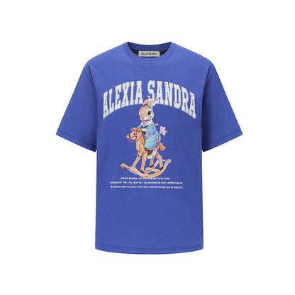 Alexia Sandra Printed Trojan Rabbit T-Shirt Blue