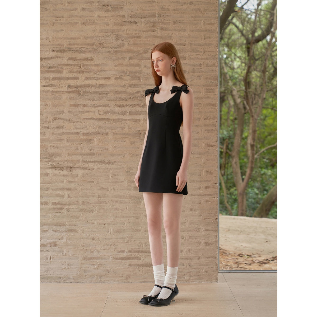 Ester Hsu Bow Knot Mini Dress Black