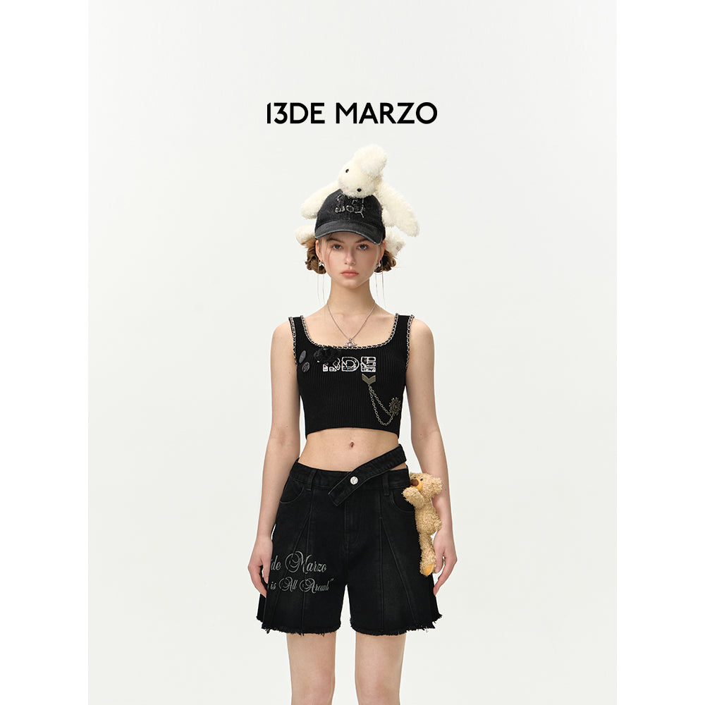 13De Marzo Doozoo Washed Skirt Shorts Black