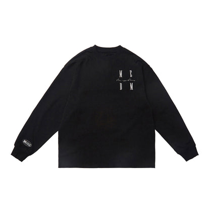 MEDM Embroidery Logo Basic L/S Tee Black