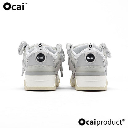 Ocai Retro Logo Sneaker White Grey