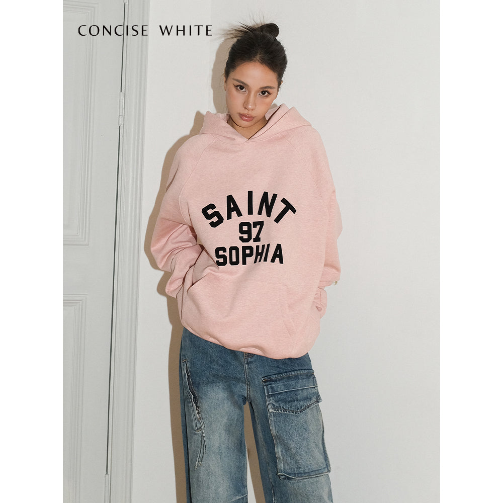 Concise-White 97 Logo Hoodie Pink