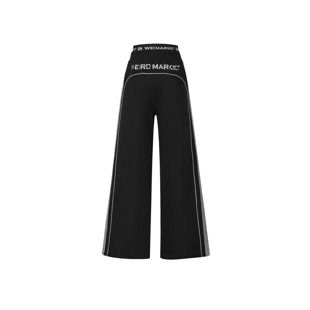 Weird Market 3M Reflective Striped Sport Pants Black