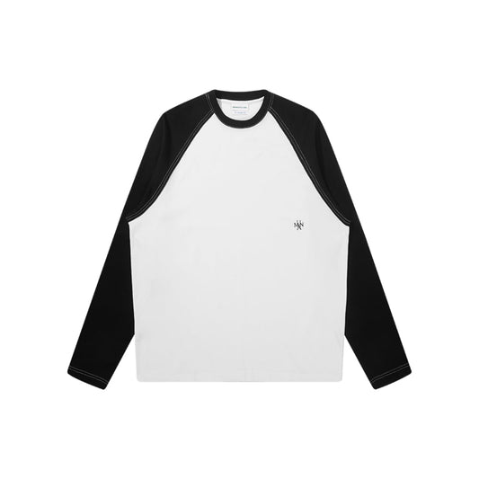 MANUFACTURE Embroidery Logo Raglan L/S T-Shirt Top