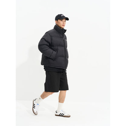 MANUFACTURE Uniform Basic Logo Down Jacket Black