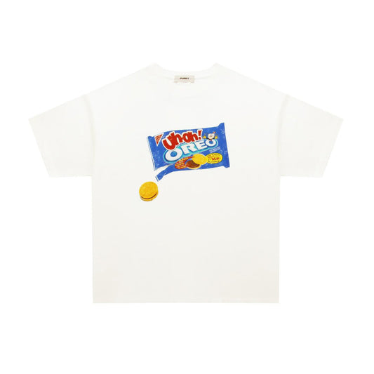 Purey Oreo Logo Printed T-Shirt White