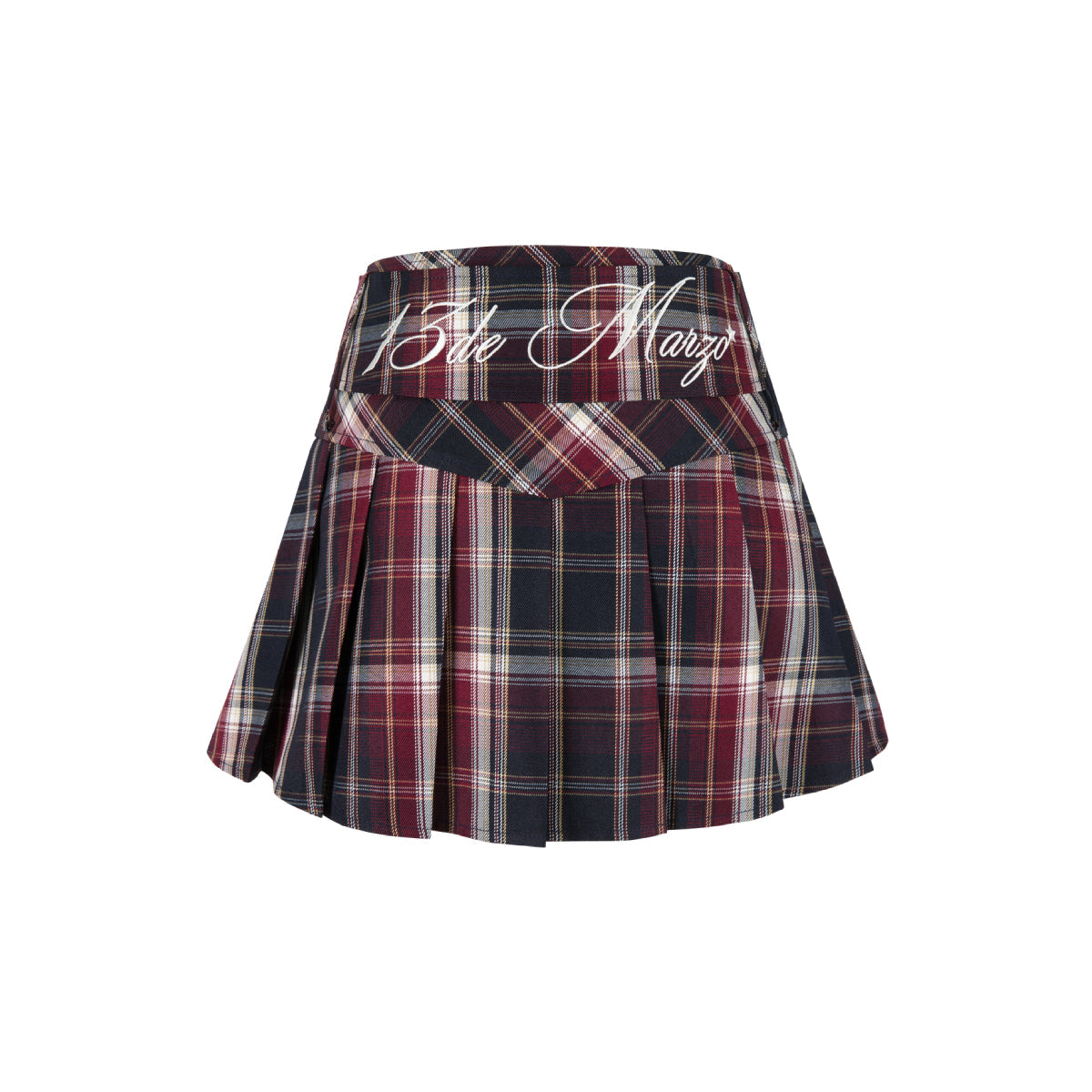 13De Marzo Low Belt Plaid Skirt Black