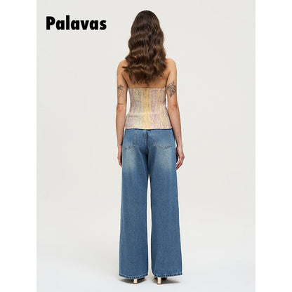 Palavas Ombre Halter Cross Knit Tank Top