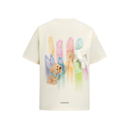 13De Marzo Doozoo Hollow Colored Logo Bear T-Shirt White