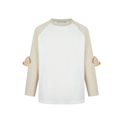 13De Marzo Shoulder Bear L/S Top Beige