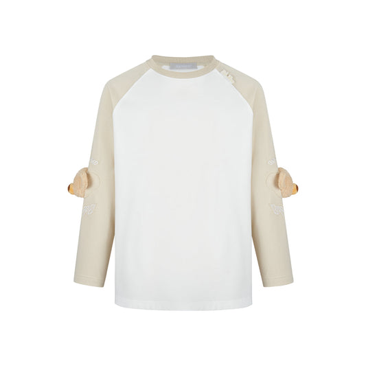 13De Marzo Shoulder Bear L/S Top Beige