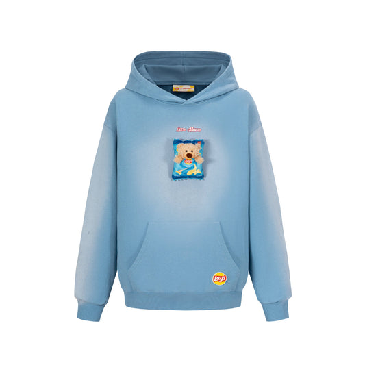 13De Marzo X Lay's Flavor Bear Washed Hoodie Blue