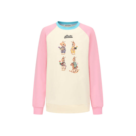 Alexia Sandra Four Rabbits Raglan Sweater Pink