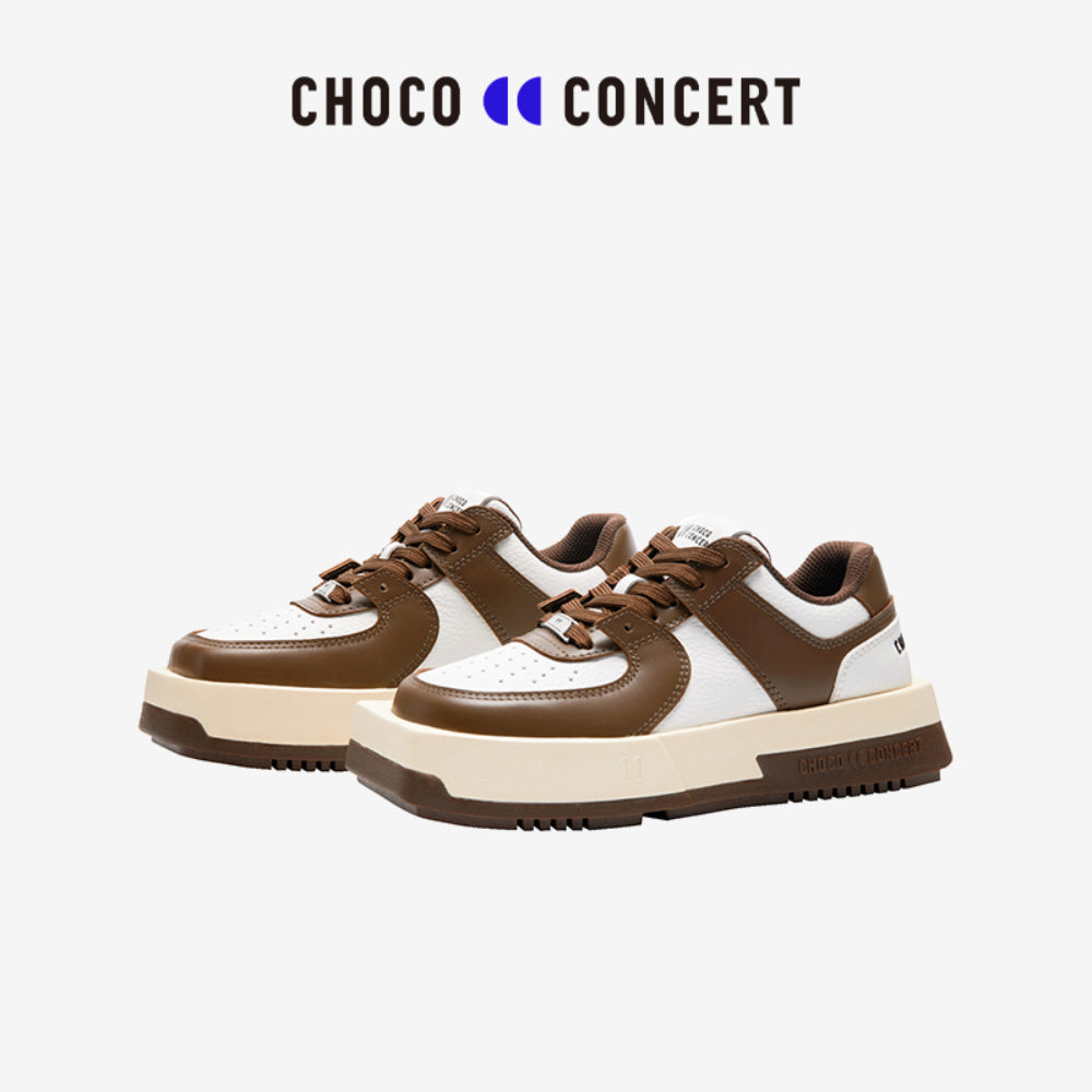 Choco Concert Mis-Matched Square Toe Sneaker Brown