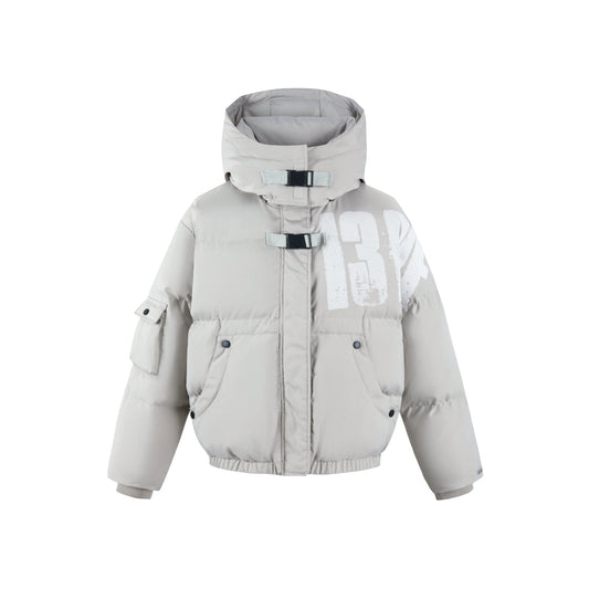 13De Marzo Doozoo Graffiti Logo Down Jacket Grey