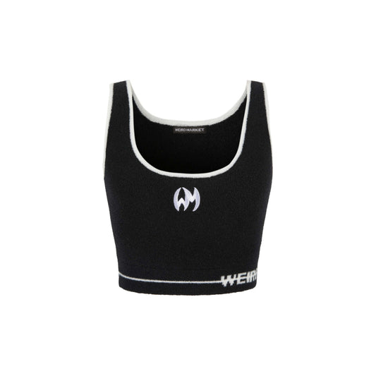 Weird Market Basic Logo Knit Vest Black