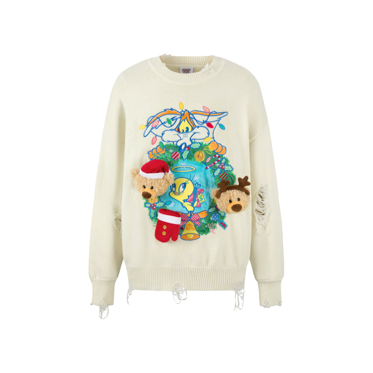 13De Marzo X Looney Tunes Tweety Christmas Sweater Cream