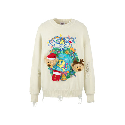 13De Marzo X Looney Tunes Tweety Christmas Sweater Cream