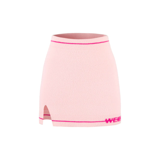 Weird Market Basic Logo Knit Skirt Pink