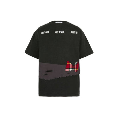 Aventen Pin Waffle Checks Patch Tee Black