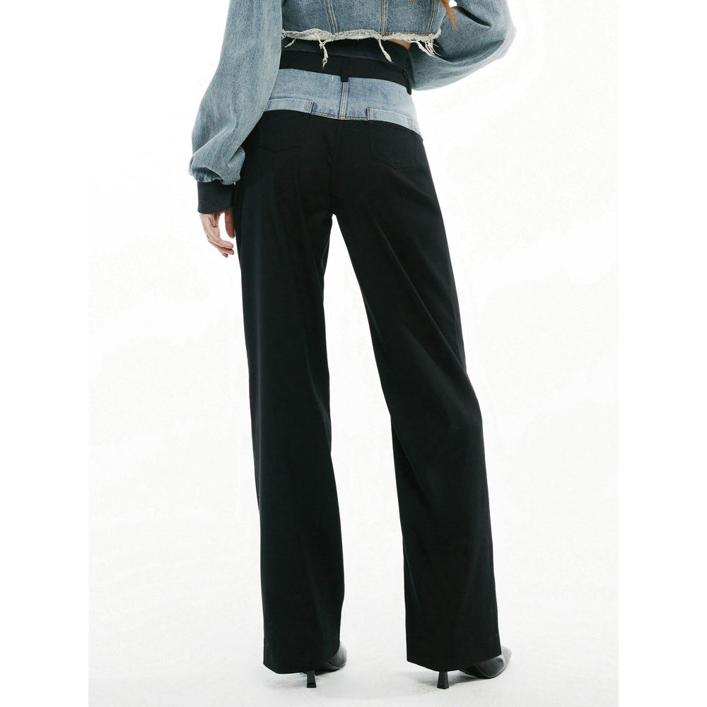 Jac Fleurant Denim Waist Suit Pants Black