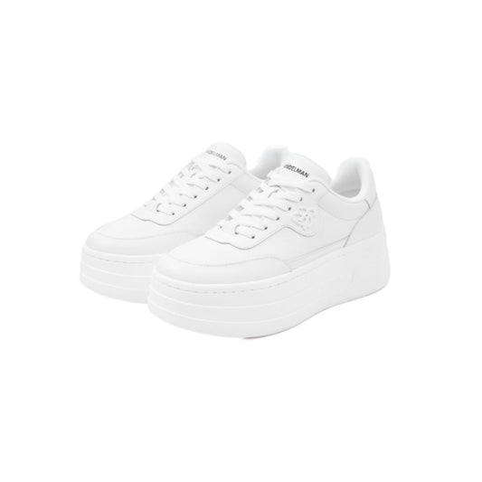 Ann Andelman Logo Heel Platform Sneaker All White