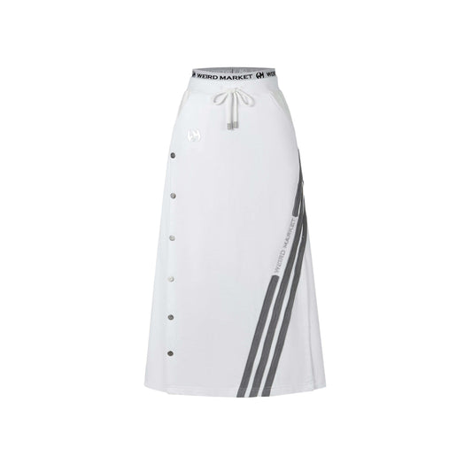 Weird Market 3M Reflective Striped Sport Skirt White