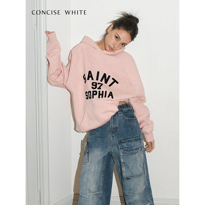 Concise-White 97 Logo Hoodie Pink