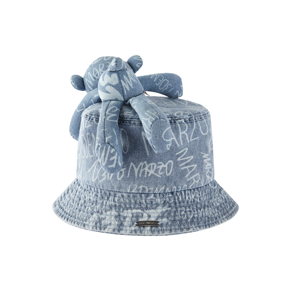 13De Marzo Graffiti Logo Denim Bucket Hat Blue