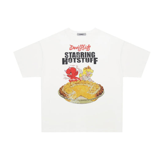 Purey Gluttonous Devil Kids Printed T-Shirt White