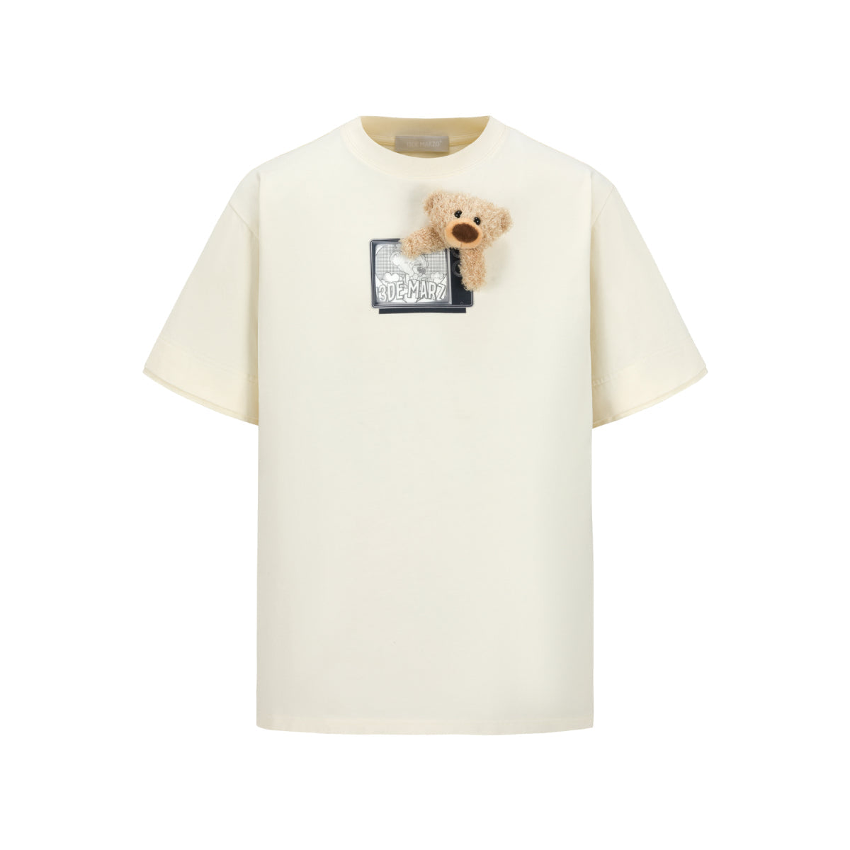 13De Marzo Plush TV Bear T-Shirt Cream