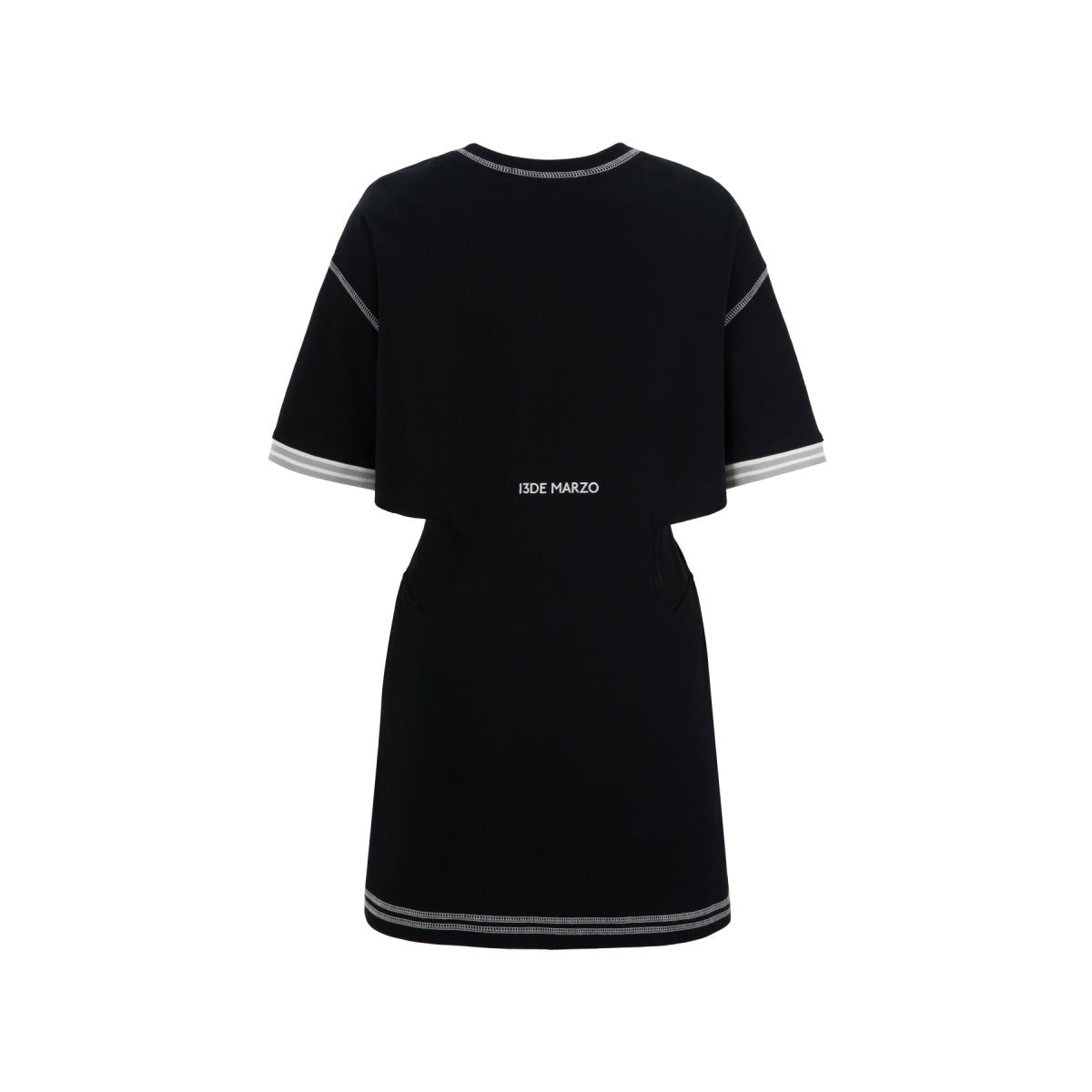 13De Marzo Doozoo Waist Cutting Tee Dress Black