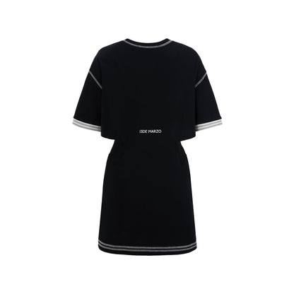 13De Marzo Doozoo Waist Cutting Tee Dress Black