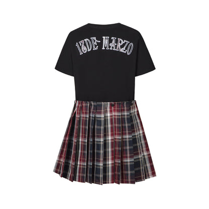 13De Marzo Doozoo Patchwork Tee Dress Black