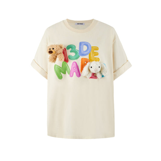 13De Marzo Doozoo Balloon Logo T-Shirt Beige