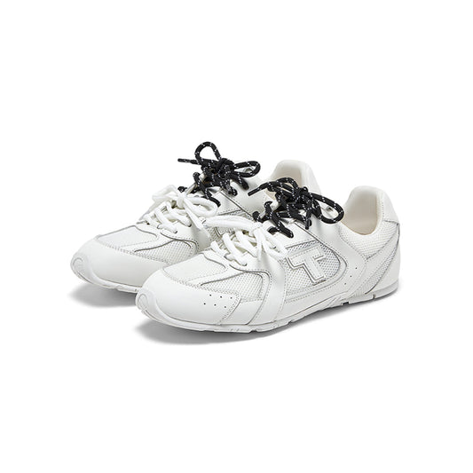 Laber Three Dual-Tone Lace-Up Running Sneaker White