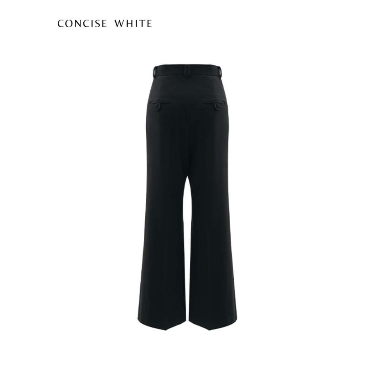 Concise-White Golden Button Suit Flare Pants Black