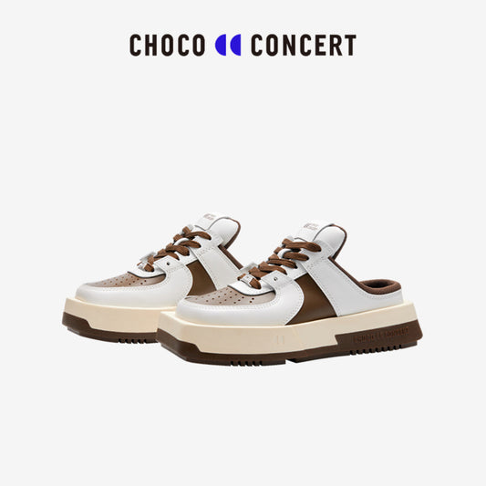 Choco Concert Mis-Matched Square Toe Slip On Brown