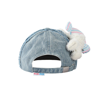 13De Marzo X PEKO Fujiya Bear Denim Cap Washed Blue