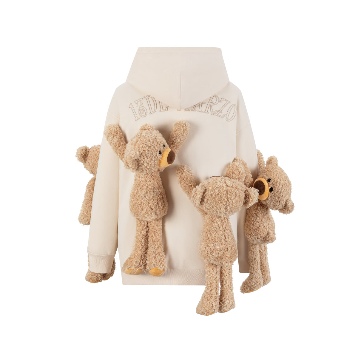 13De Marzo Doozoo Giant Bears Hoodie Beige