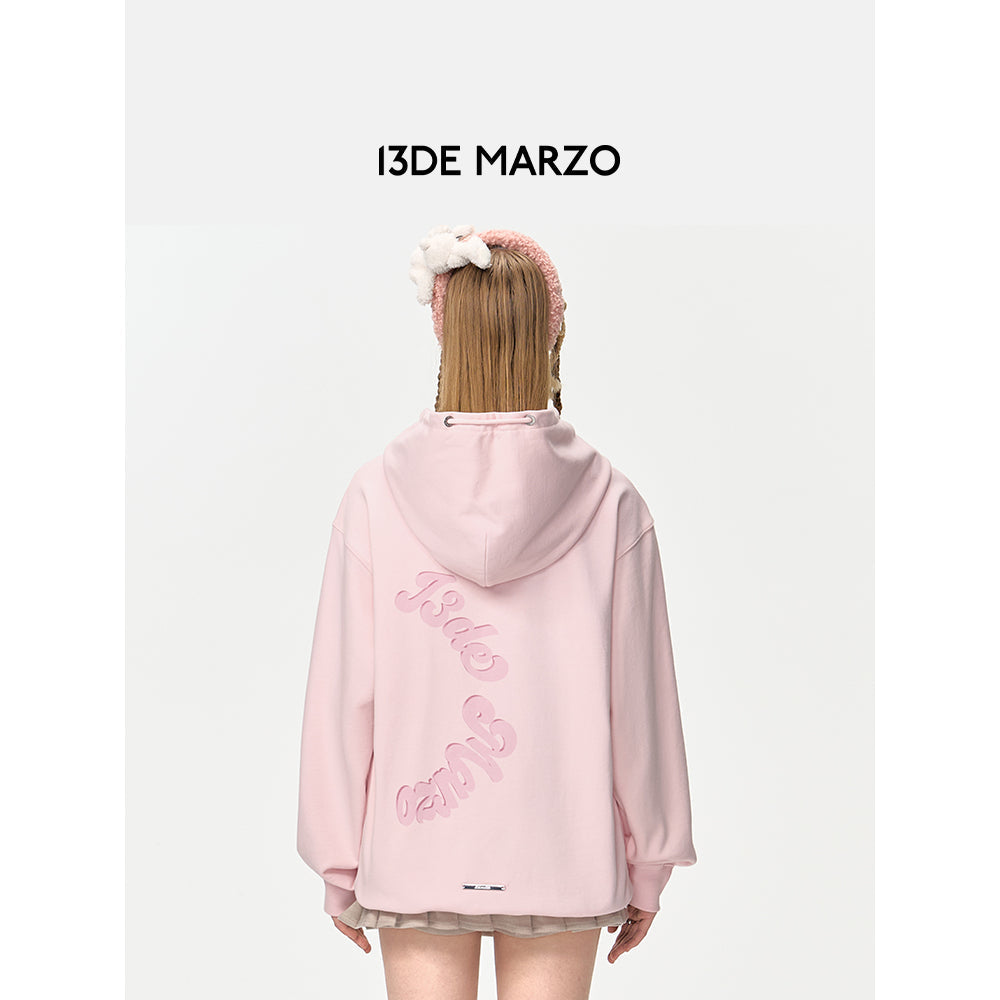 13De Marzo String Magnetic Bear Hoodie Pink