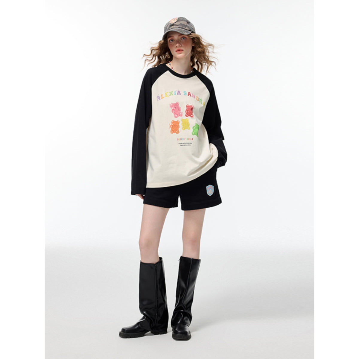 Alexia Sandra Gummy Bears Raglan L/S Tee Black