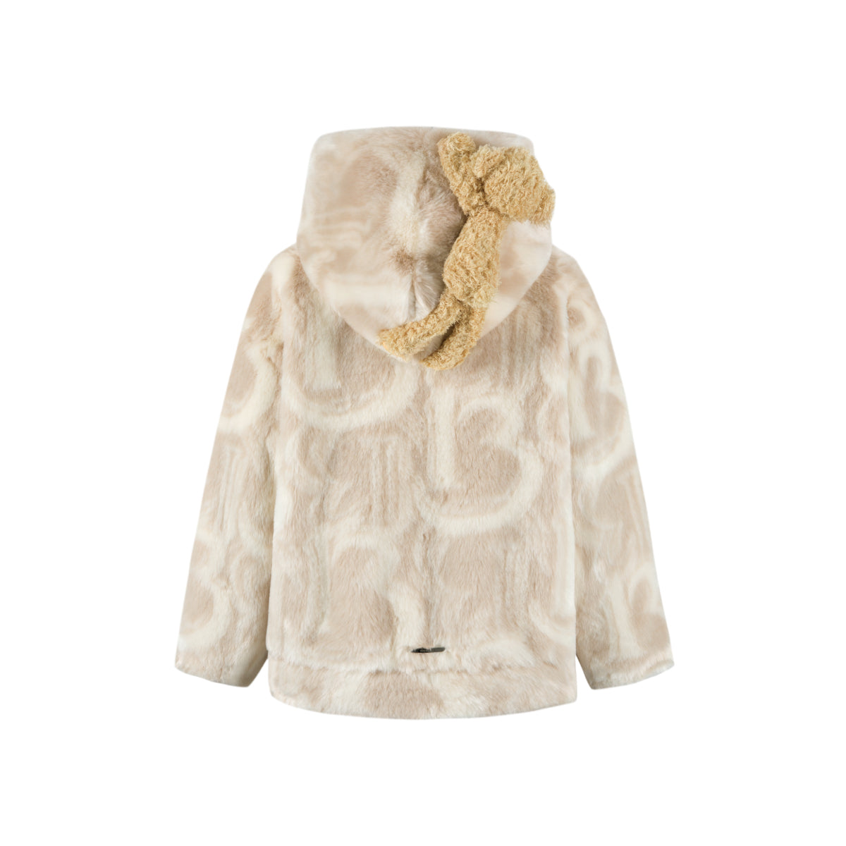 13De Marzo Artificial Fur Logo Hooded Coat Khaki